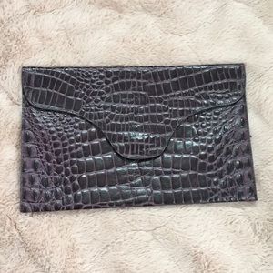 Purple Leather Clutch